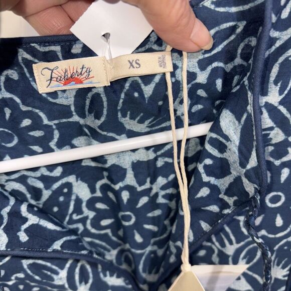 Faherty Solstice Mini Dress Sunburst Mix Print Silk Blend $298 XS New Boho Girli - Picture 9 of 13